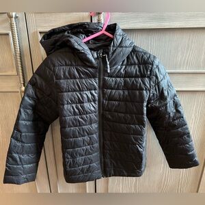 Black Lands’ End kid’s ThermoPlume packable jacket - size XS 4-5